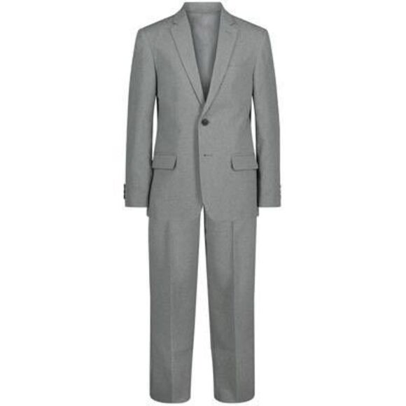 Nautica Big Boys Heather Poplin Suit, 2 Piece Set - Light Gray Size 12 - Picture 1 of 3